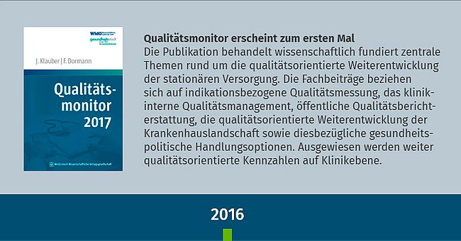 Text über die Veröffentlichung des ersten Qualitätsmonitors 2016 und Abbildung des Covers
